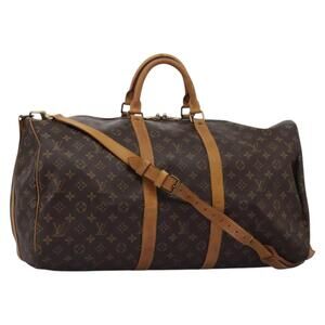 LOUIS VUITTON Monogram Keepall Bandouliere 55 Boston Bag M41414